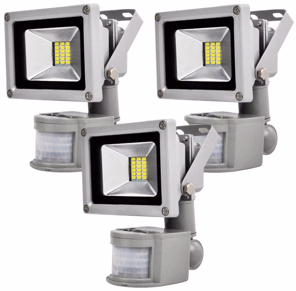 Greenmigo 3x 20W SMD LED proiettore Proiettore con rilevatore di movimento Luce bianca fredda IP65 Impermeabile Lampada LED Applique da parete Proiettore Lampada da giardino