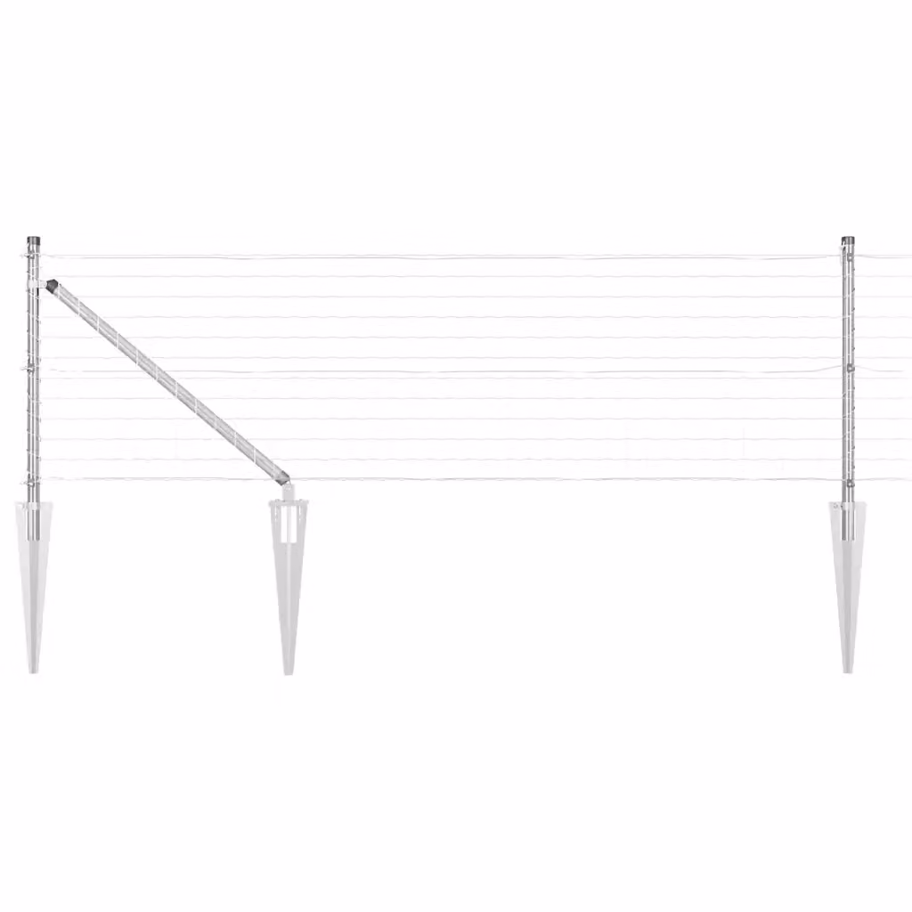 Recinzione Euro vidaxl in acciaio zincato argento per installazione interrata L: 25 m, H: 0,4 m – 2
