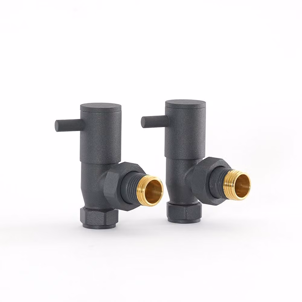 Coppia di Valvole a Squadra Minimaliste Antracite Manuali - Hudson Reed