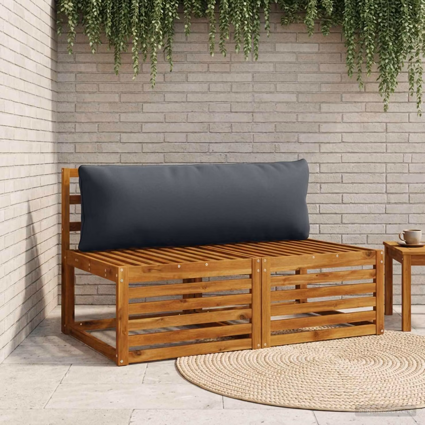 Cuscino per schiena vidaXL PUTTEN in poliestere blu con rivestimento rimovibile e lavabile in lavatrice