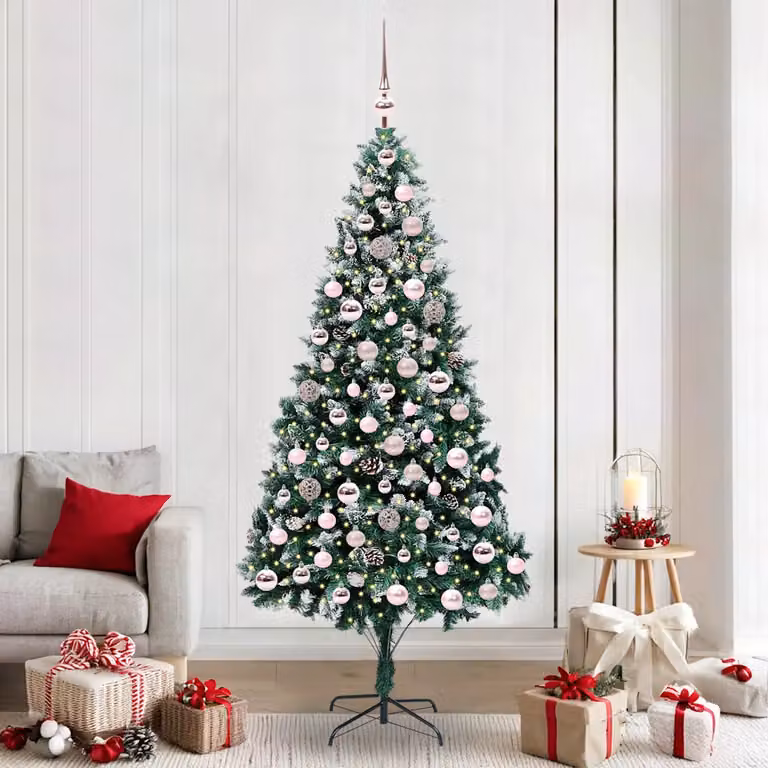 Albero di Natale artificiale vidaXL verde con 300 LED luce bianca calda, Altezza: 210 cm