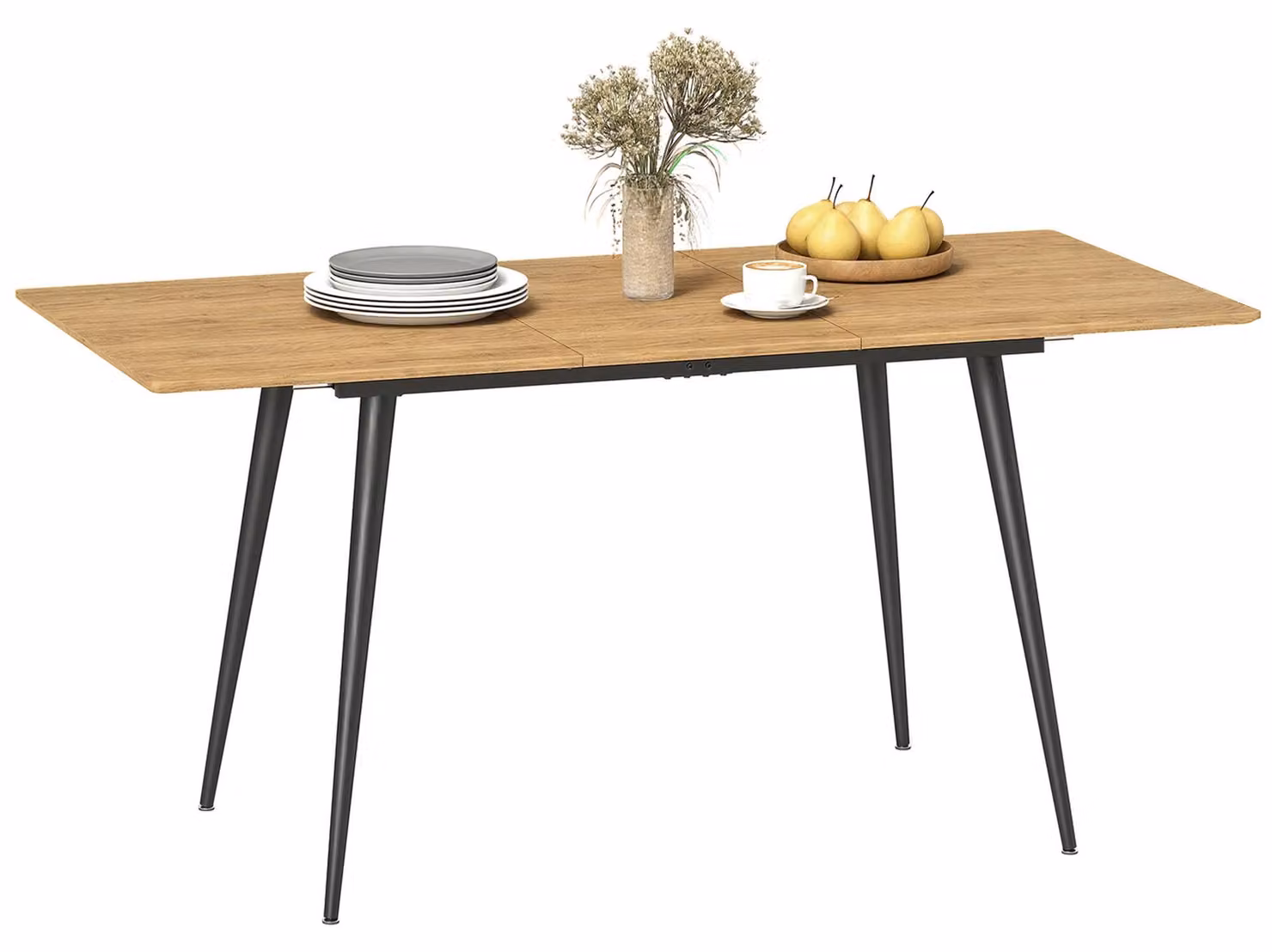 Tavolo da pranzo allungabile, tavolo estensibile per 6-8 persone, tavolo da cucina con solide gambe in acciaio