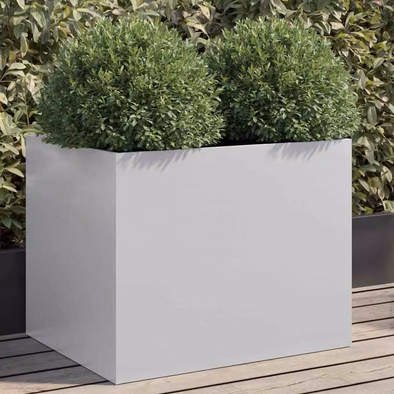 Fioriera vidaXL in acciaio zincato color argento L: 62 cm, P: 47 cm, H: 46 cm