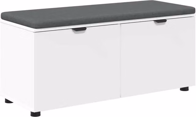 Panca per ingresso con cuscino Bianco 100 x 38 x 46 cm