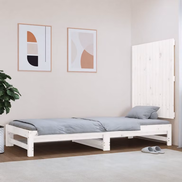 Testiera da parete vidaXL in legno massello di pino bianco L: 82,5 cm, P: 3 cm, H: 90 cm