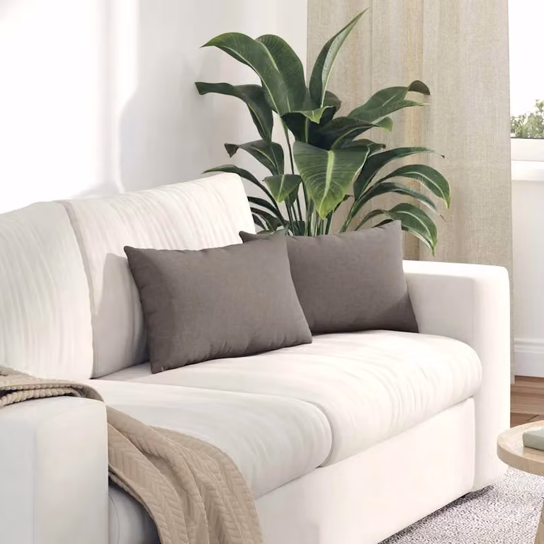 Set di 2 cuscini da divano vidaXL in tessuto con fodera rimovibile, disponibili in beige o grigio, L 50 cm x P 30 cm