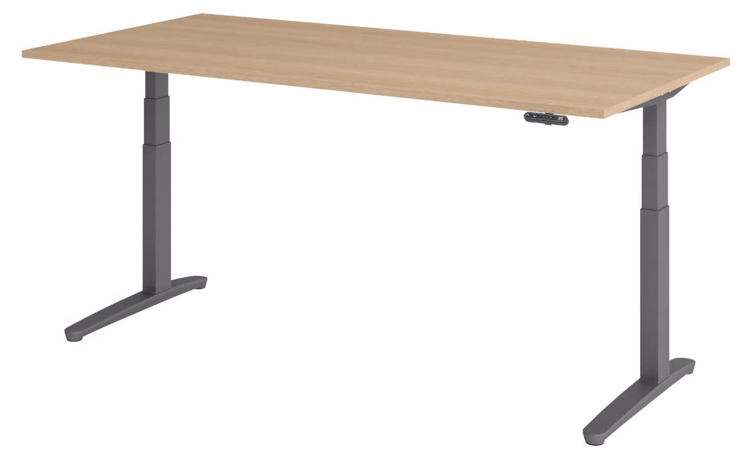 Scrivania elettrica bümö XBHM - Struttura: grafite, dimensioni: 200 x 100 cm, decorazione: rovere