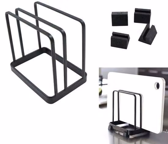 Organizzatore per utensili in metallo - 8,5 x 12 x 12 cm - Antiscivolo - Nero
