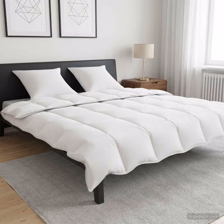 Set di piumoni vidaXL bianchi in bamboo e poliestere, L 200 x L 240 cm