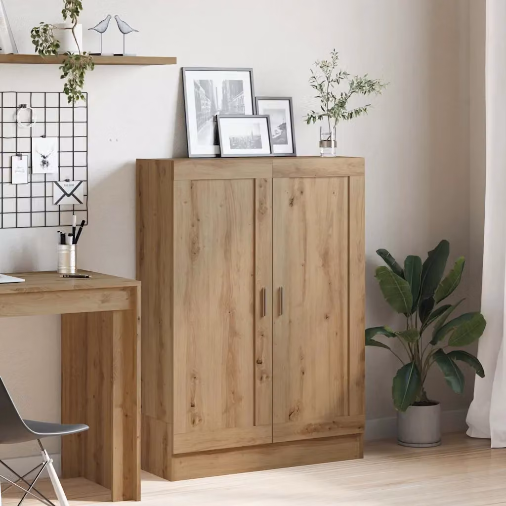 Libreria vidaXL in MDF color Rovere con pannello posteriore, L 82,5 cm x P 30,5 cm x H 115 cm