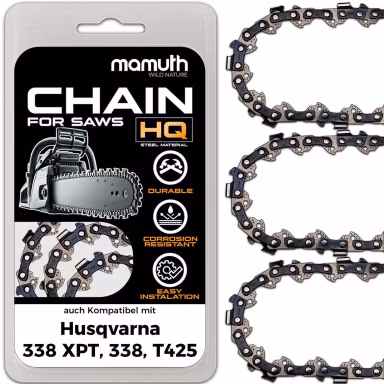3 catene per motosega, lunghezza 40 cm, passo 1,3 mm, larghezza 3/8", modello 56 TG, compatibili con motoseghe Husqvarna 338 XPT, 338 e T425