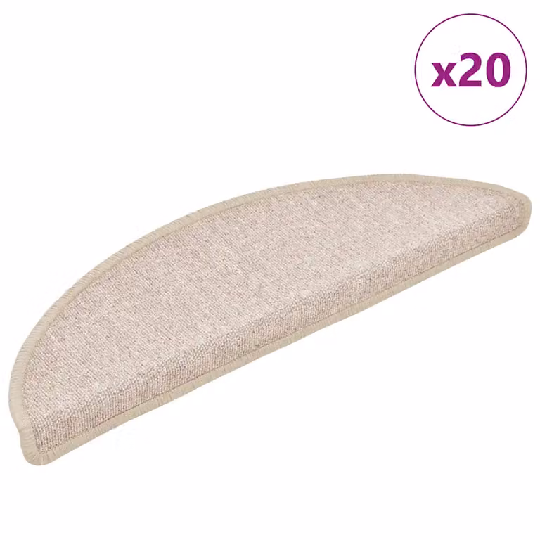 Set di 20 tappetini per scale semicircolari vidaXL, colore tortora, L: 56 cm, P: 17 cm, H: 3 cm, antiscivolo e autoadesivi