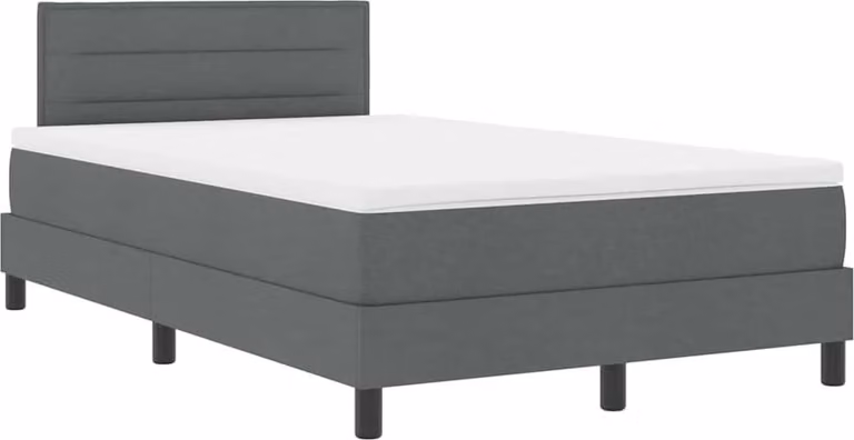 vidaXL Letto a molle con materasso grigio scuro 120 x 190 cm tessuto