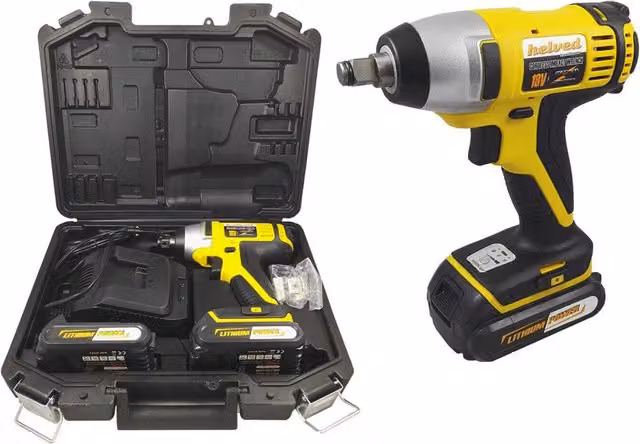 Avvitatore a impulsi e percussione cordless Trade Shop Eg10427 giallo 180Nm