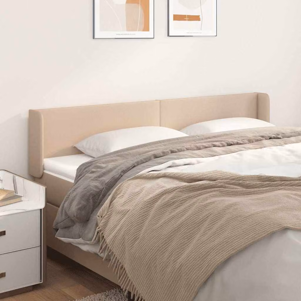 Testiera ad orecchio vidaXL in similpelle color cappuccino, L: 203 cm, P: 16 cm, H: 78-88 cm