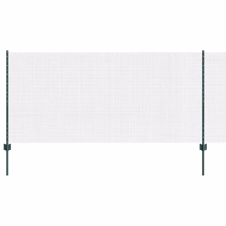 Recinzione in rete saldata con pali vidaXL, colore verde, in acciaio e PVC rivestito in polvere, L: 100 m, H: 1 m