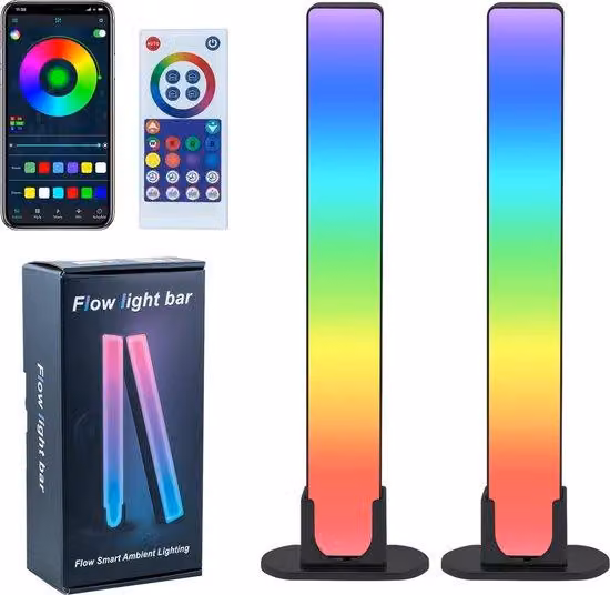 Strisce LED RGBICWW Unyqoos® – Strisce LED ambientali per TV e PC (16 milioni di colori, 15 modalità, personalizzabili) con controllo tramite app e telecomando, sincronizzazione musicale con microfono