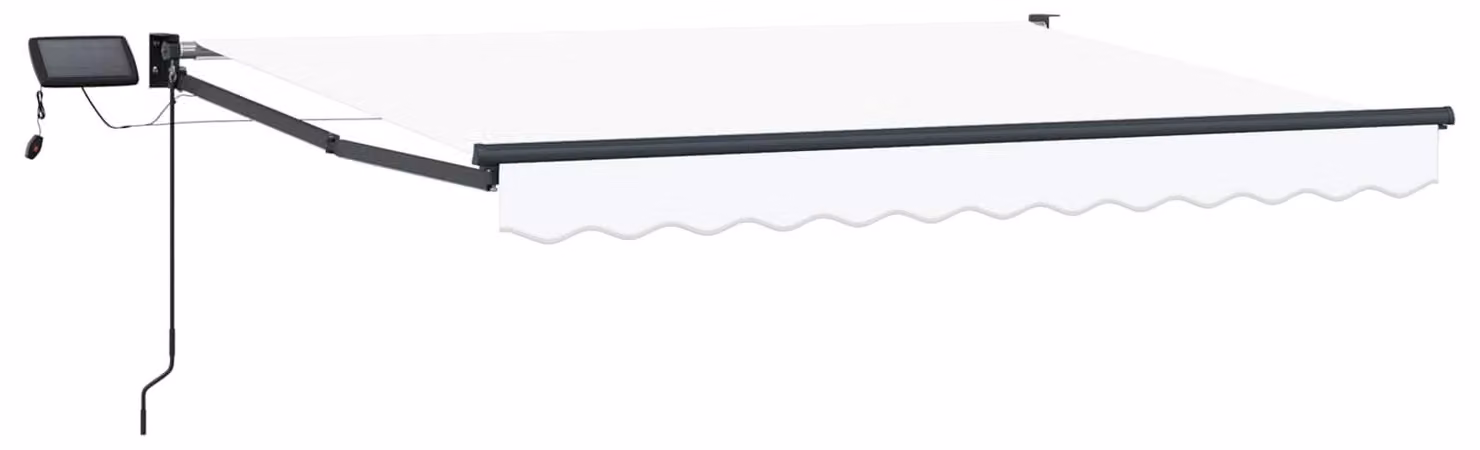 Tenda retrattile manuale con LED Bianco e Antracite 3,5 x 2,5 m