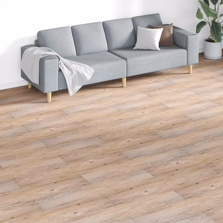 Tavole per pavimenti modern vidaXL in PVC marrone, 5,26 m² (18 pezzi)