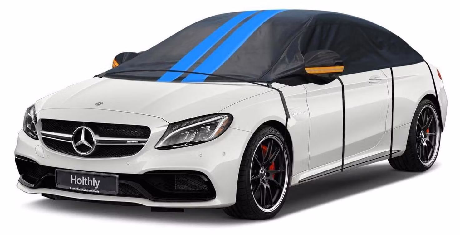 Garage parziale per auto, impermeabile e traspirante, adatta a berline fino a 530 cm, colore nero