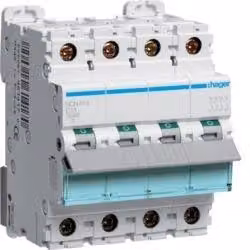 Interruttore magnetotermico a 4 poli, 10 kA, curva C, 13 A, 4 moduli