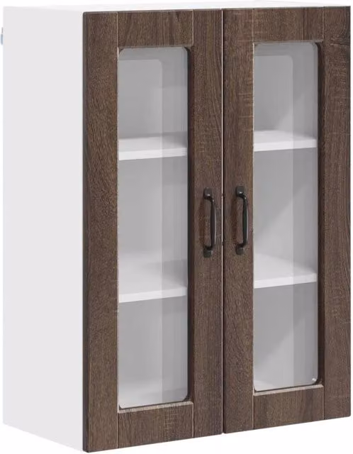 Armadio da cucina moderno a parete 60 x 31 x 80 cm pratico stoccaggio stile contemporaneo in legno multistrato rovere marrone 02_0054435