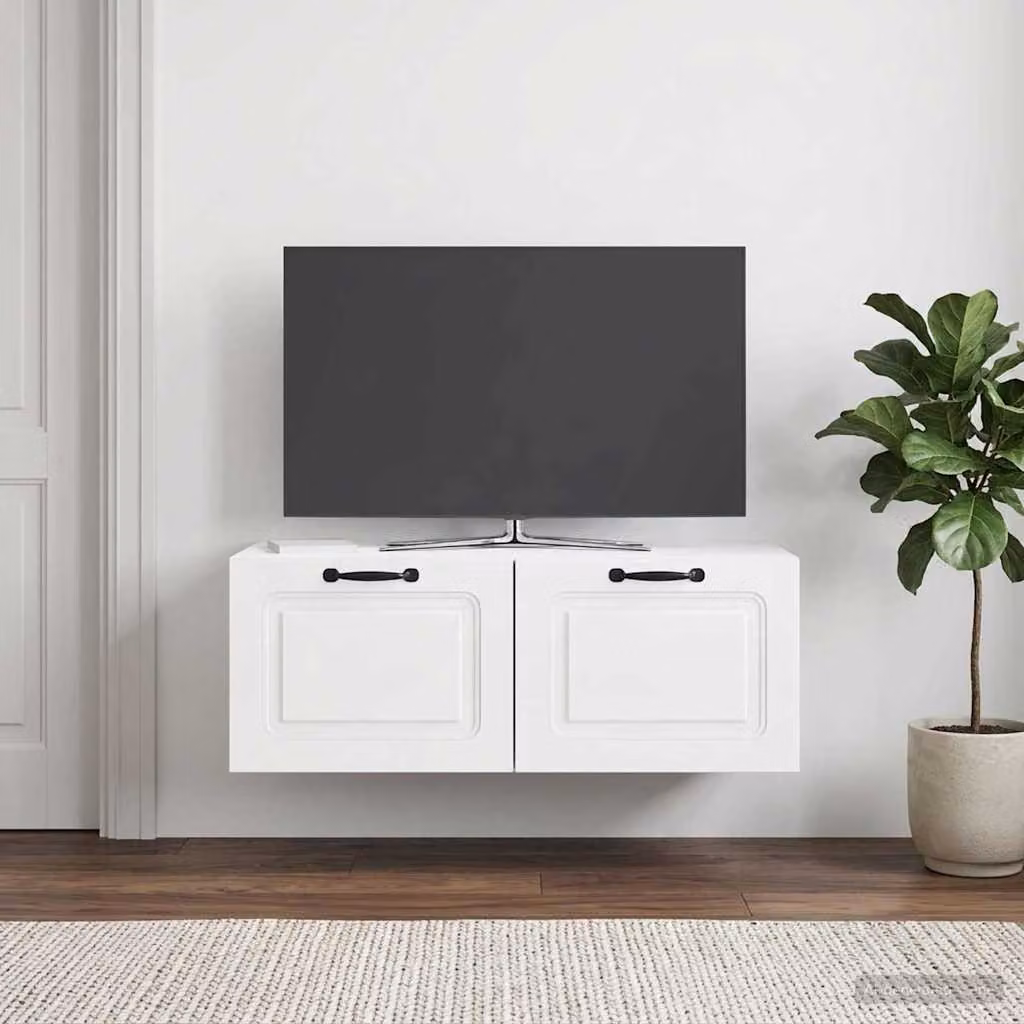 Mobile Porta TV da Muro vidaXL Bianco Lucido L: 78,5 cm, P: 41 cm, H: 30 cm