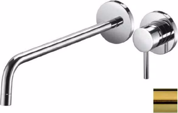 Paffoni Light - Miscelatore per lavabo con corpo miscelatore, installazione 2 fori, oro spazzolato LIG007HGSP70
