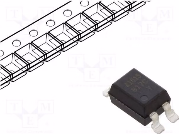 5 optoaccoppiatori, 1 canale, tecnologia SMD, tensione di uscita massima (Uce): 35V, modello LTV-817S-TA1-C, optoaccoppiatore - uscita