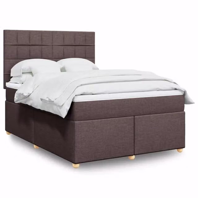Letto Ibrido con Giroletto a Molle e Materasso vidaXL, Marrone e Bianco, L/P/H: 160 x 200 cm