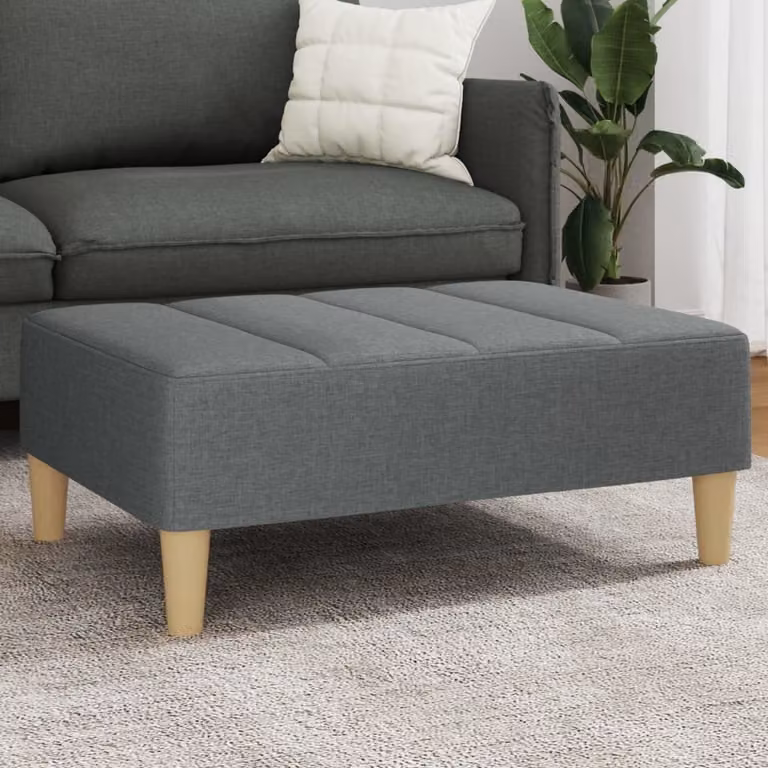 vidaXL Poggiapiedi Moderno in Tessuto Grigio L: 77 cm, P: 55 cm, H: 31 cm
