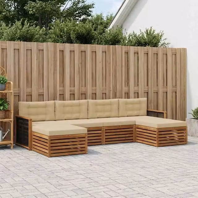 Set di divani da esterno 6 pz Legno di Acacia Massello 3383686