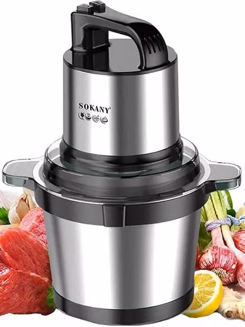 Molinello elettrico - 800 W, 4 litri - multifunzionale, 2 velocità - molino di carne, 4 lame - carne, cipolle, frutta e verdura taglia verdure elettrico