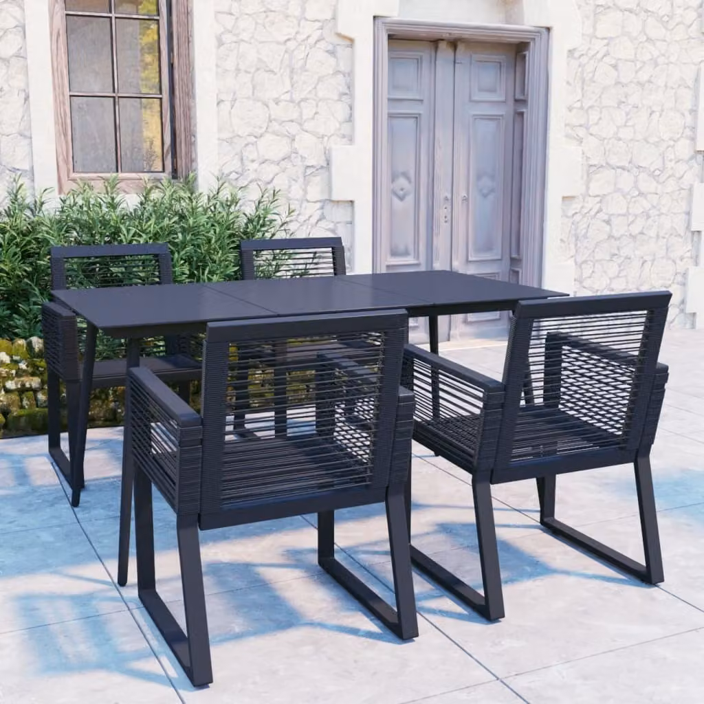 Maison Exclusive - Set da pranzo da giardino 5 pezzi in rattan PVC nero