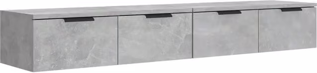 Set di 2 pensili da parete in legno composito grigio cemento dal design classico L: 68 cm, P: 30 cm, H: 20 cm