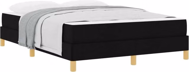 Letto matrimoniale | Letto per adulti | Letto a molle con materasso Nero 140 x 190 cm Tessuto