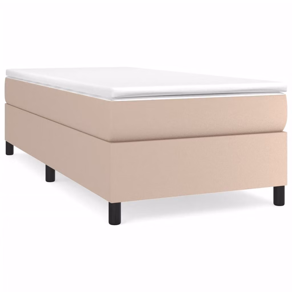 Giroletto a Molle con Materasso Cappuccino 90x190 cm Pelle finta