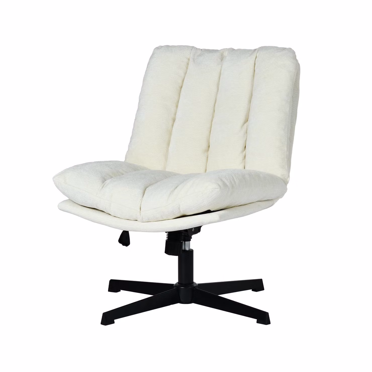 Meubles Cosy: poltrona reclinabile girevole con braccioli e seduta in ciniglia beige a trama spessa – CONFOD