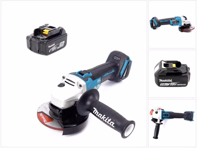 Makita DGA 504 T1 18 V Smerigliatrice angolare brushless a batteria 125 mm + 1x Batteria 5,0 Ah - senza caricatore