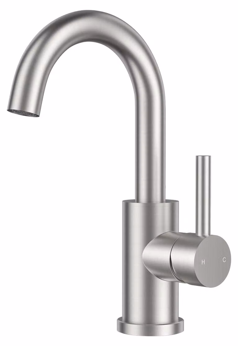 Miscelatore per lavabo a 360°, in acciaio inossidabile, per acqua calda e fredda, ideale per il bagno