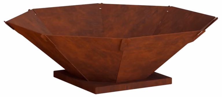 Focolare da esterno, aspetto ruggine, dimensioni 50 x 50 x 15,5 cm, acciaio resistente agli agenti atmosferici