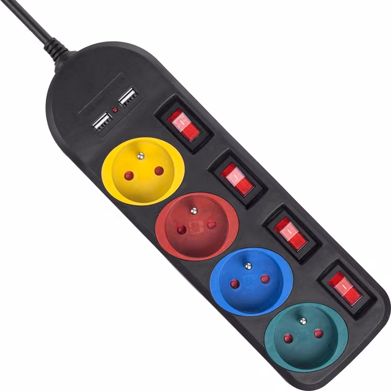Power strip 4 sockets 2xUSB Maclean MCE229B