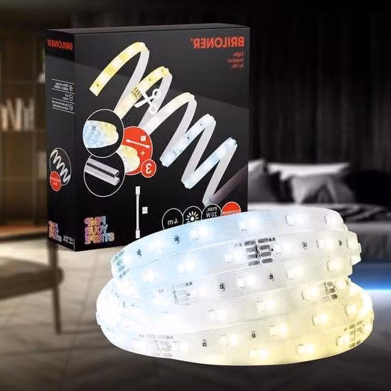 Striscia LED dimmerabile da 4 m, bianco caldo/bianco freddo, autoadesiva