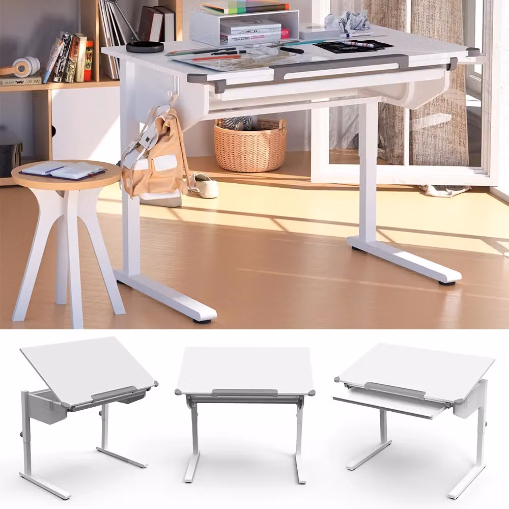 Scrivania per bambini Vicco Bianca regolabile in altezza L: 108 cm, P: 68 cm, H: 83.5 cm – 2