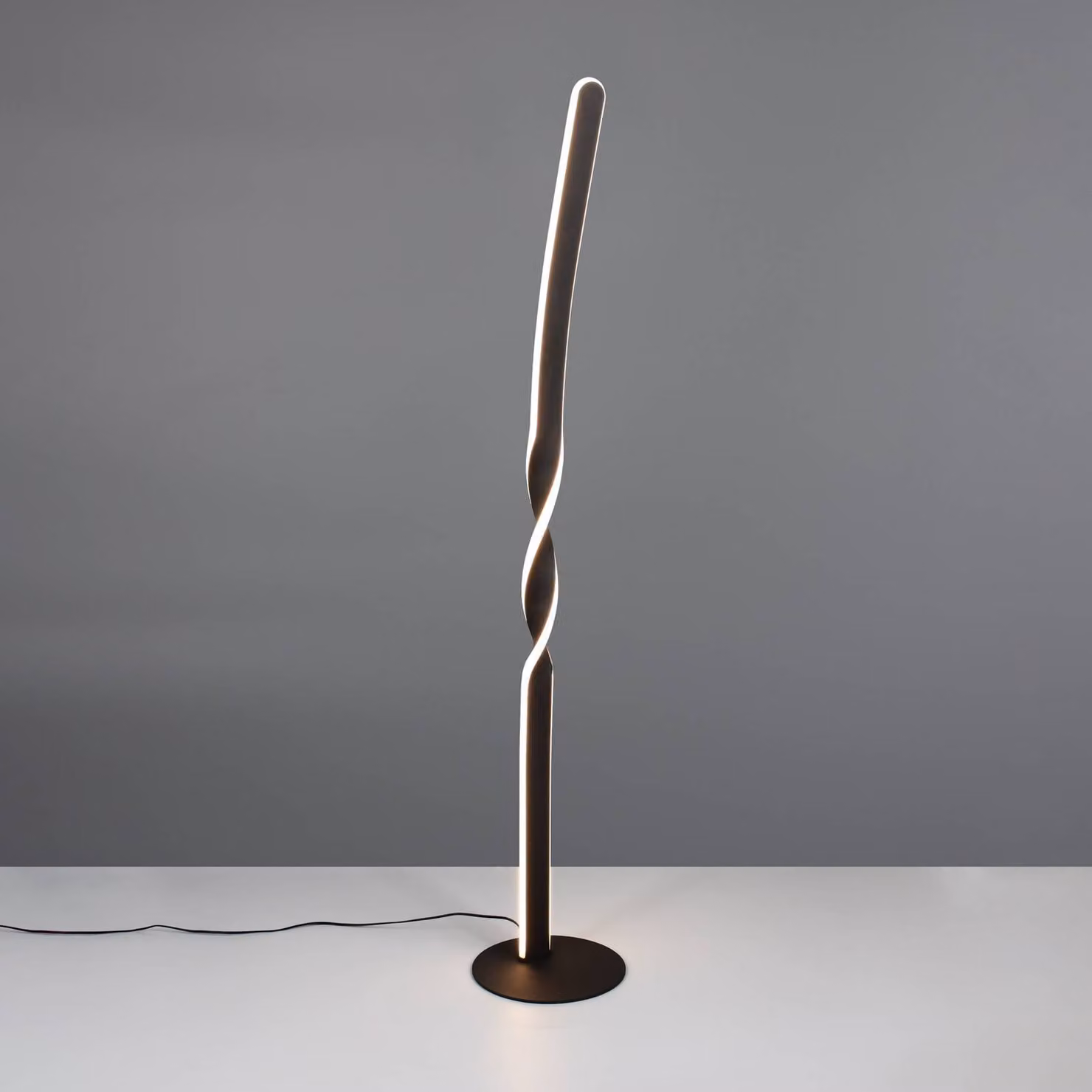 Reality Leuchten Lampada da terra a LED Ginko, Nero, Soggiorno / Sala da pranzo, Metallo, Moderno, Lampada LED da terra