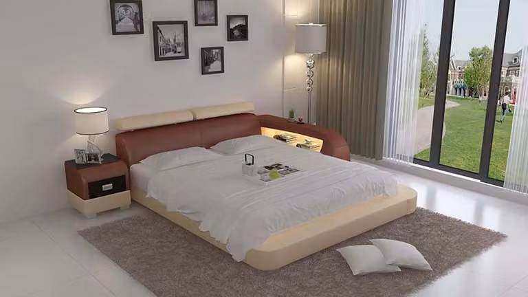 Bett mit USB Polsterbett Luxusbett Doppelbett Ehebett Betten 140/160/180 LB8801