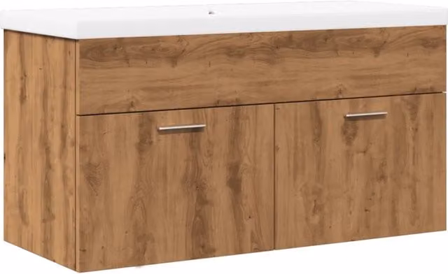 Mobile da Bagno con Lavabo | Armadio Lavabo Integrato Rovere Artigianale