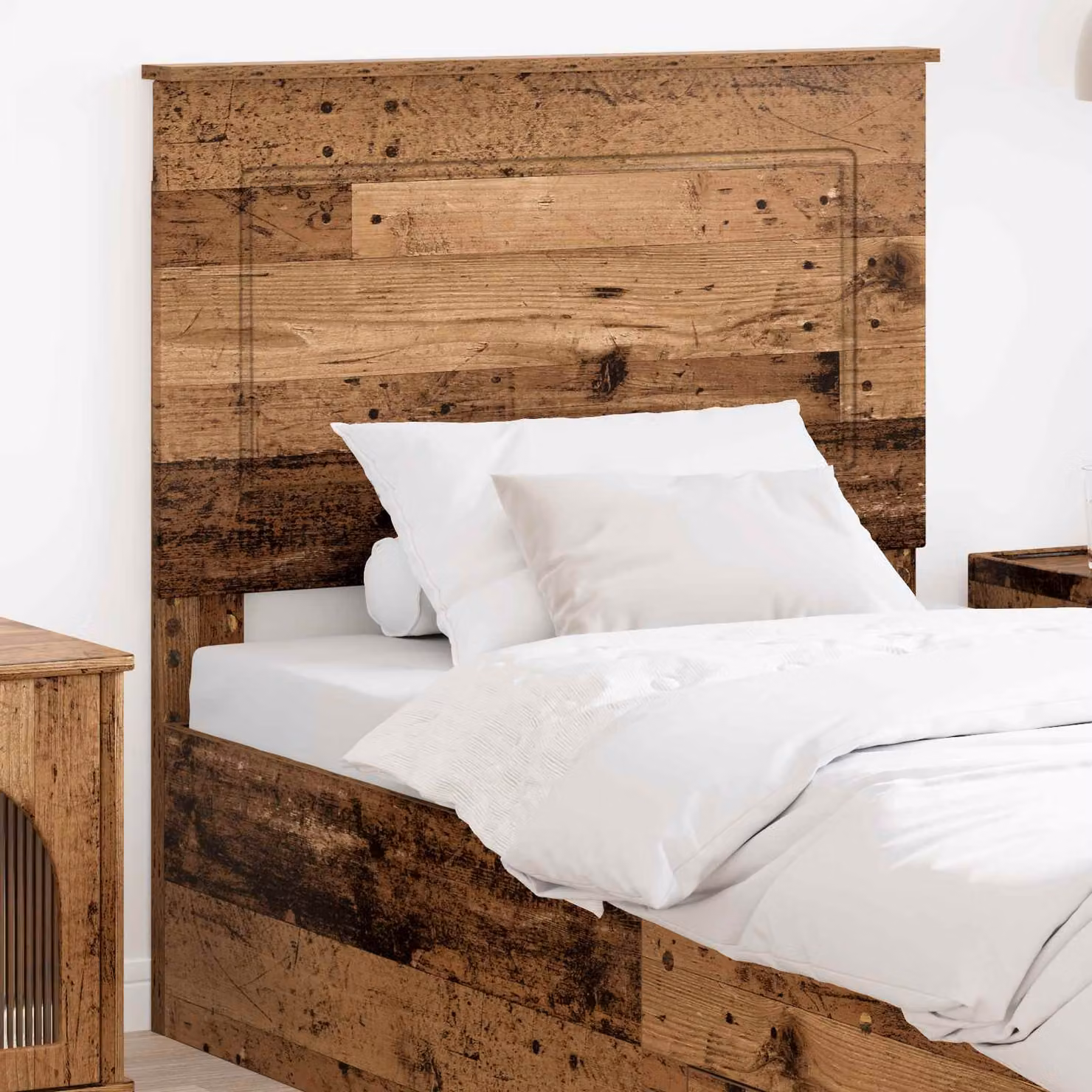 Testiera per letto vidaXL in legno ingegnerizzato effetto legno vecchio, colore marrone, L: 100 cm