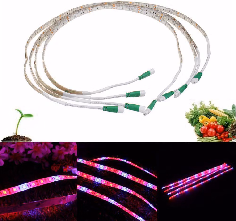 4 pezzi 20W 36 LED Striscia luminosa di crescita Rosso: Blu 4:1 Impermeabile Luce LED per piante Spina UE/USA AC100-240V - Spina USA