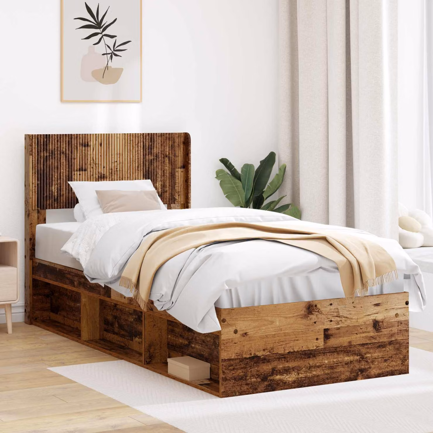 Testiera per letto moderna vidaXL in legno ingegnerizzato colore marrone